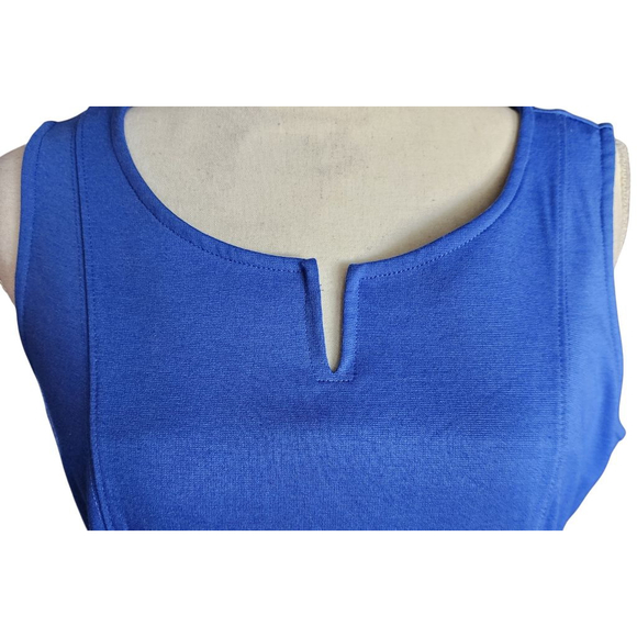 Talbots Royal Blue Sleeveless Knit Sheath Dress Size 6 Stretch Ponte Knee Length - Picture 5 of 10